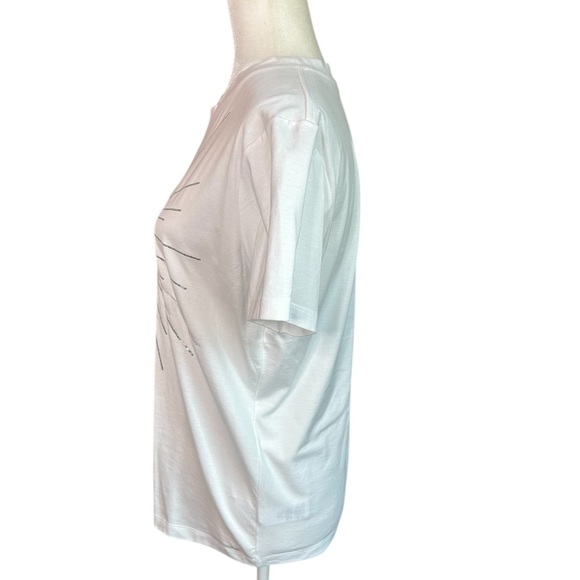 Halston Heritage White Tee with Silver Starburst - Picture 6 of 7
